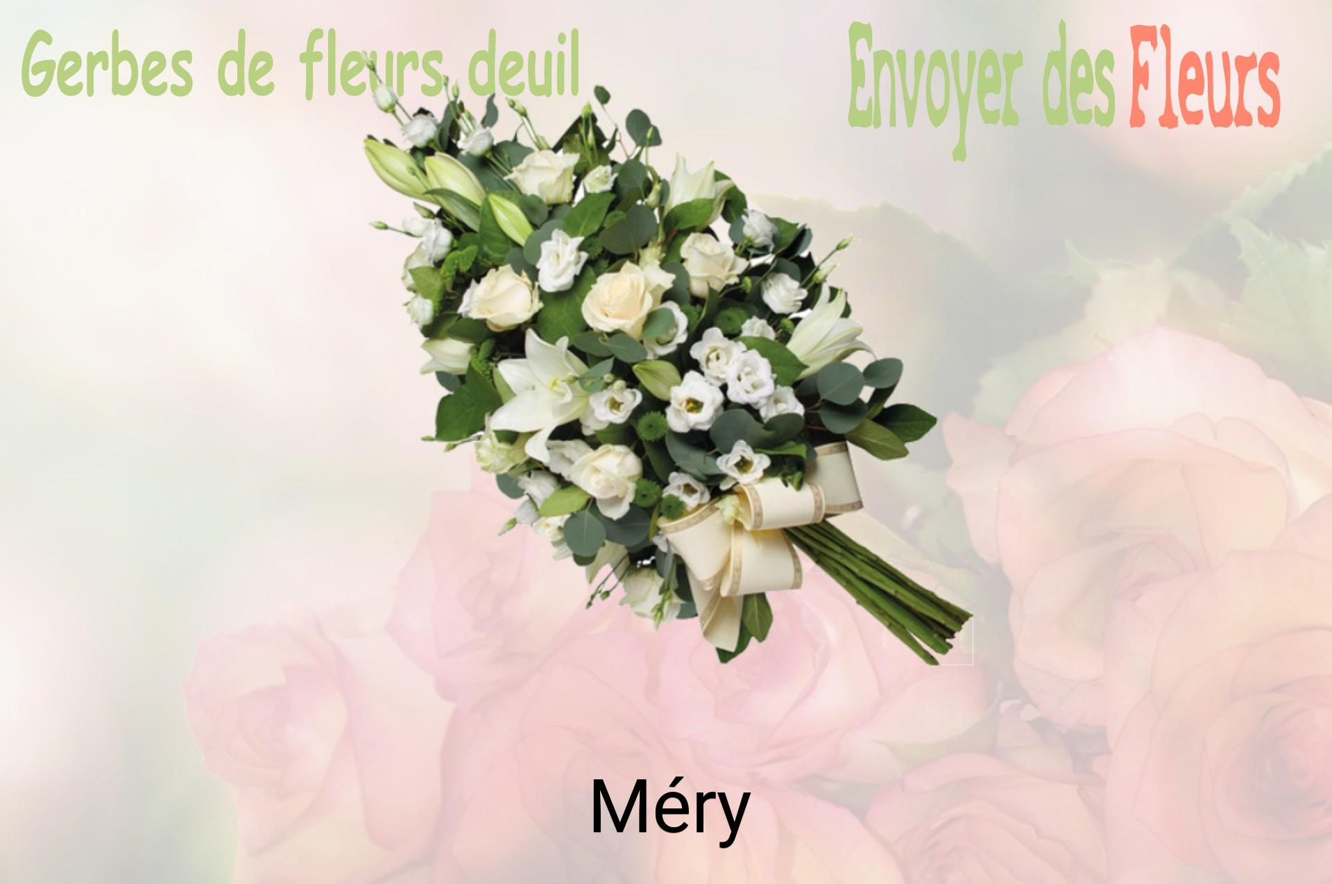 Gerbe de fleurs de deuil livrée à Méry